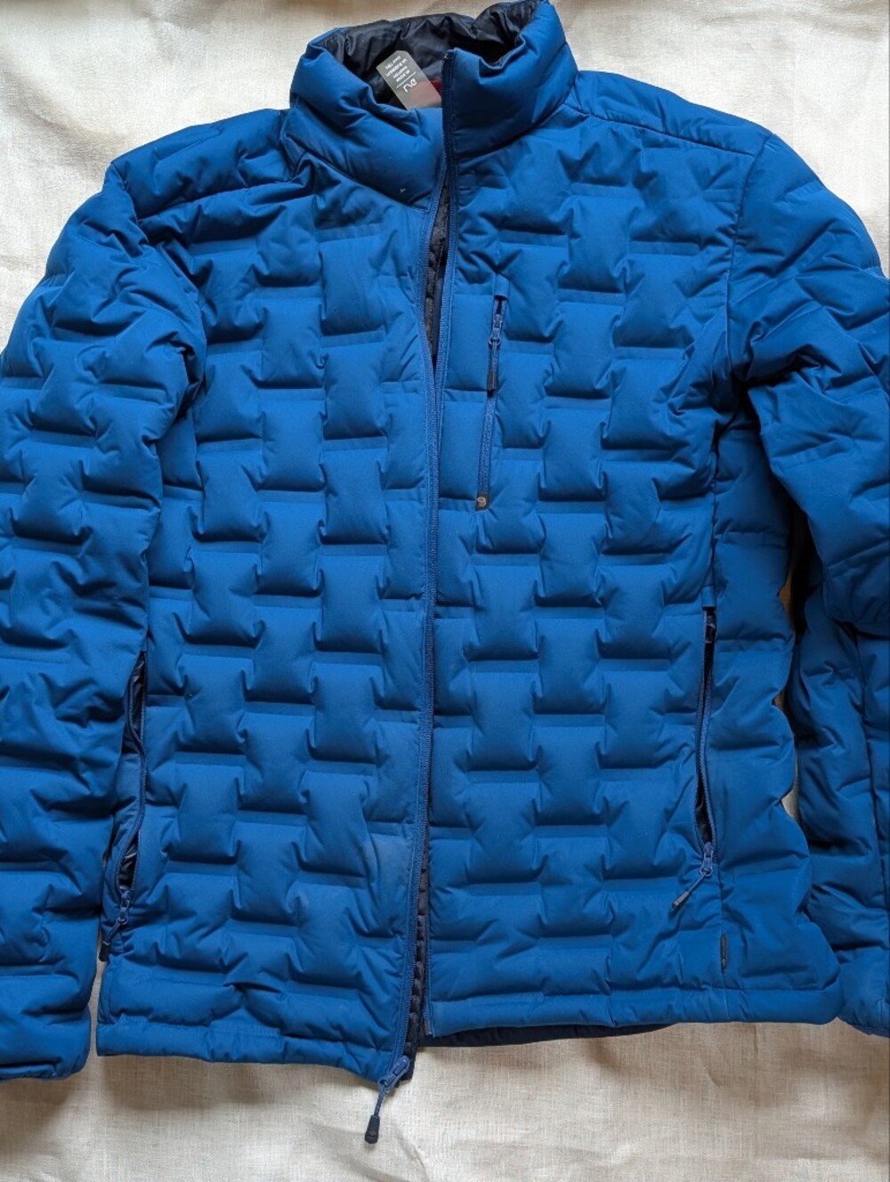 Men's Blue Quilted Puffer Jacket - Lightweight Insulated Coat
